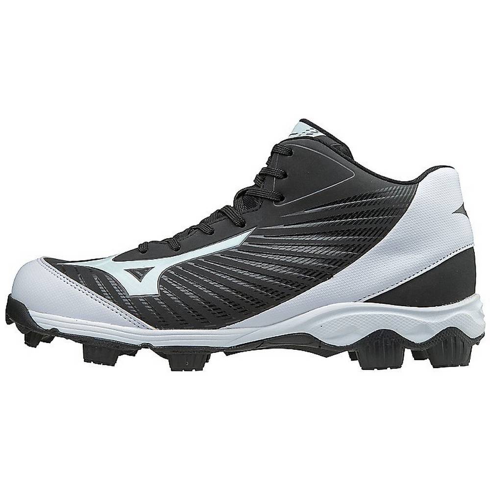 Zapatos Para Beisbol Mizuno 9-Spike Advanced Franchise 9 Mid Molded Para Hombre Negros/Blancos 69782